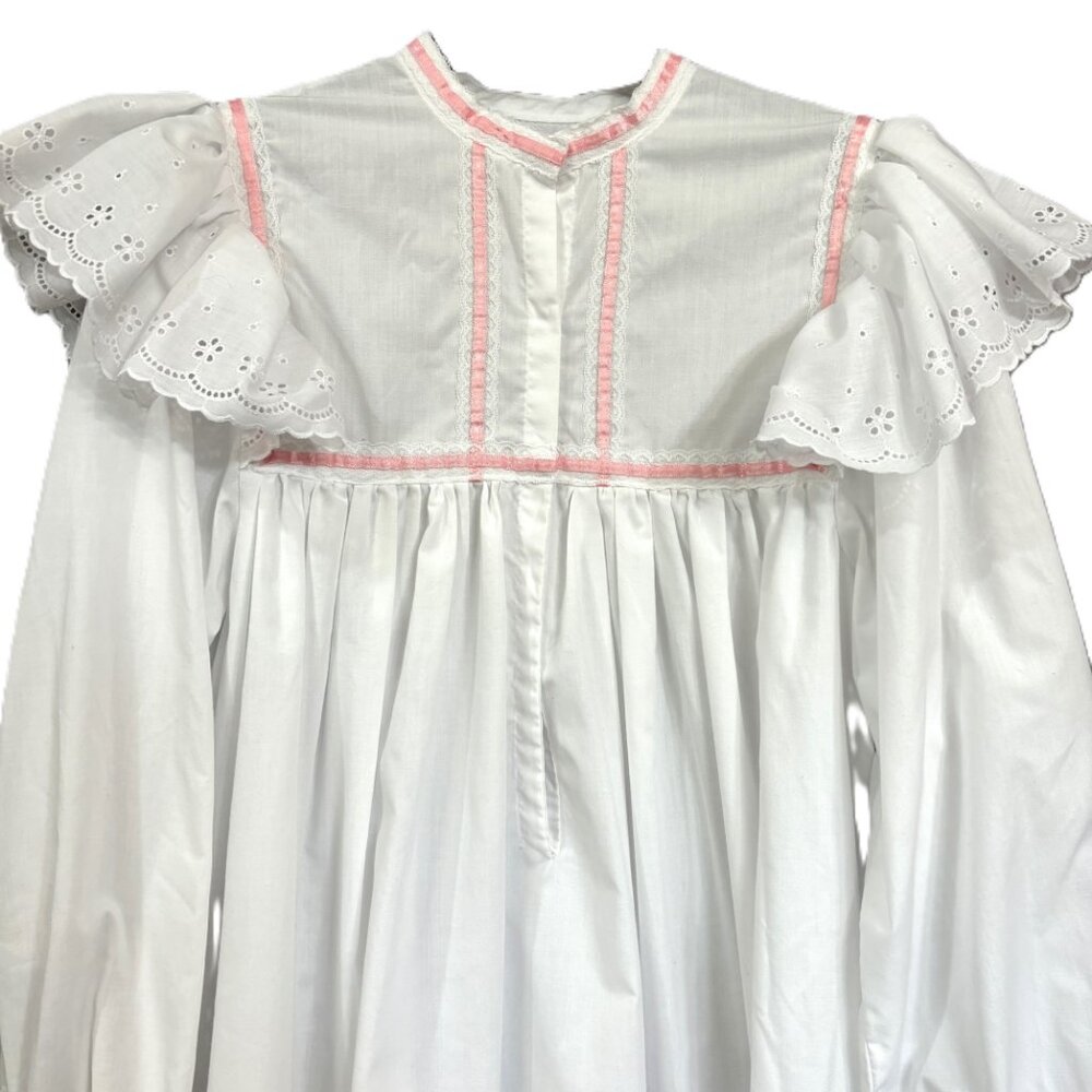 Victorian Prairie Handcrafted White Cotton Dress Nightgown Costume